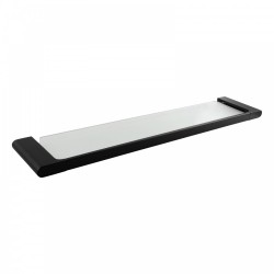 Matt Black Single Glass Shelf Storage Brass Wall Mounted Matt Black Single Glass Shelf Storage Brass Wall Mounted